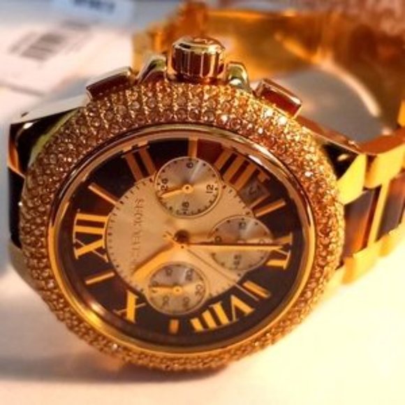 Michael Kors Camille Pave Gold-Tone Women's Watch - Color (Tortoise) - Picture 7 of 12